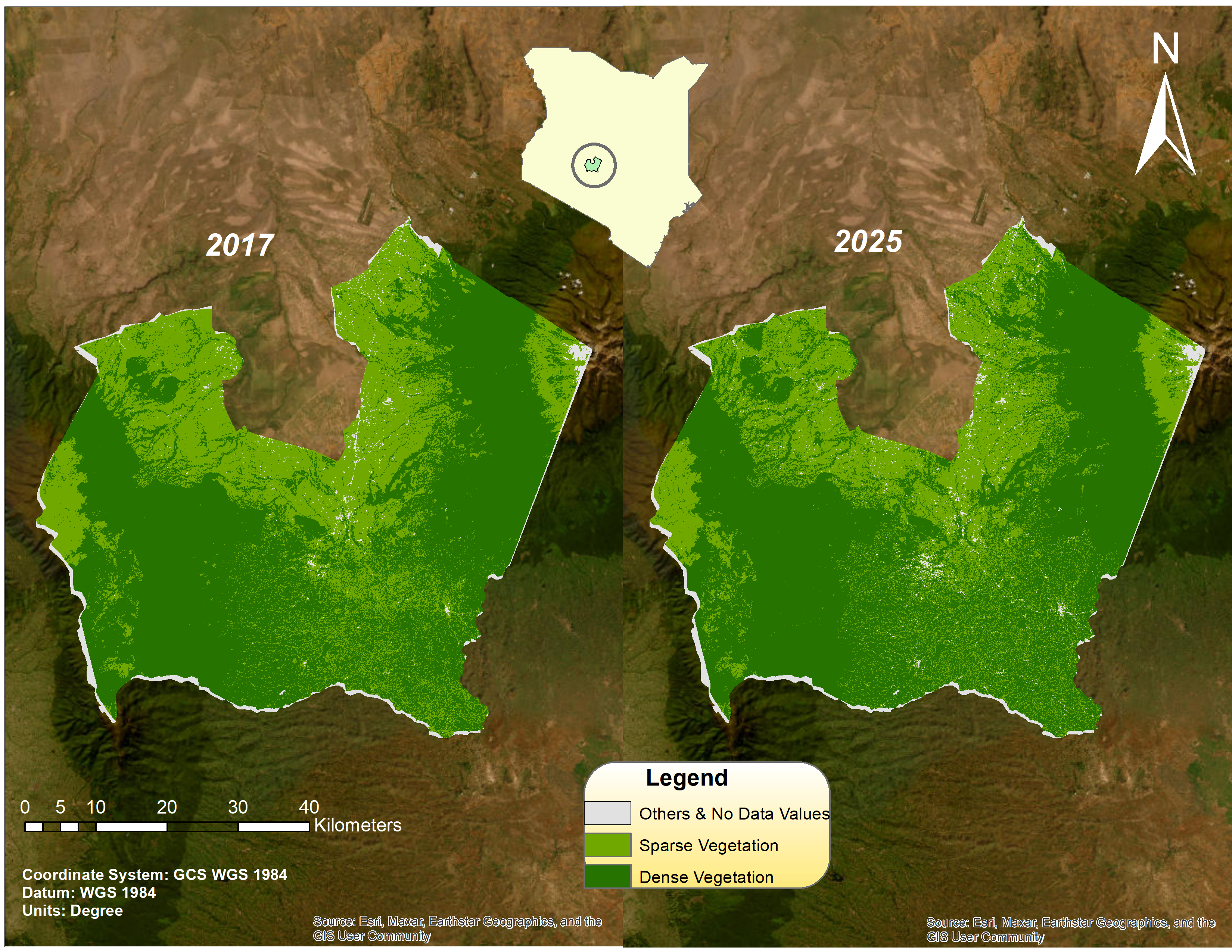 Forest Cover 2017 and 2025