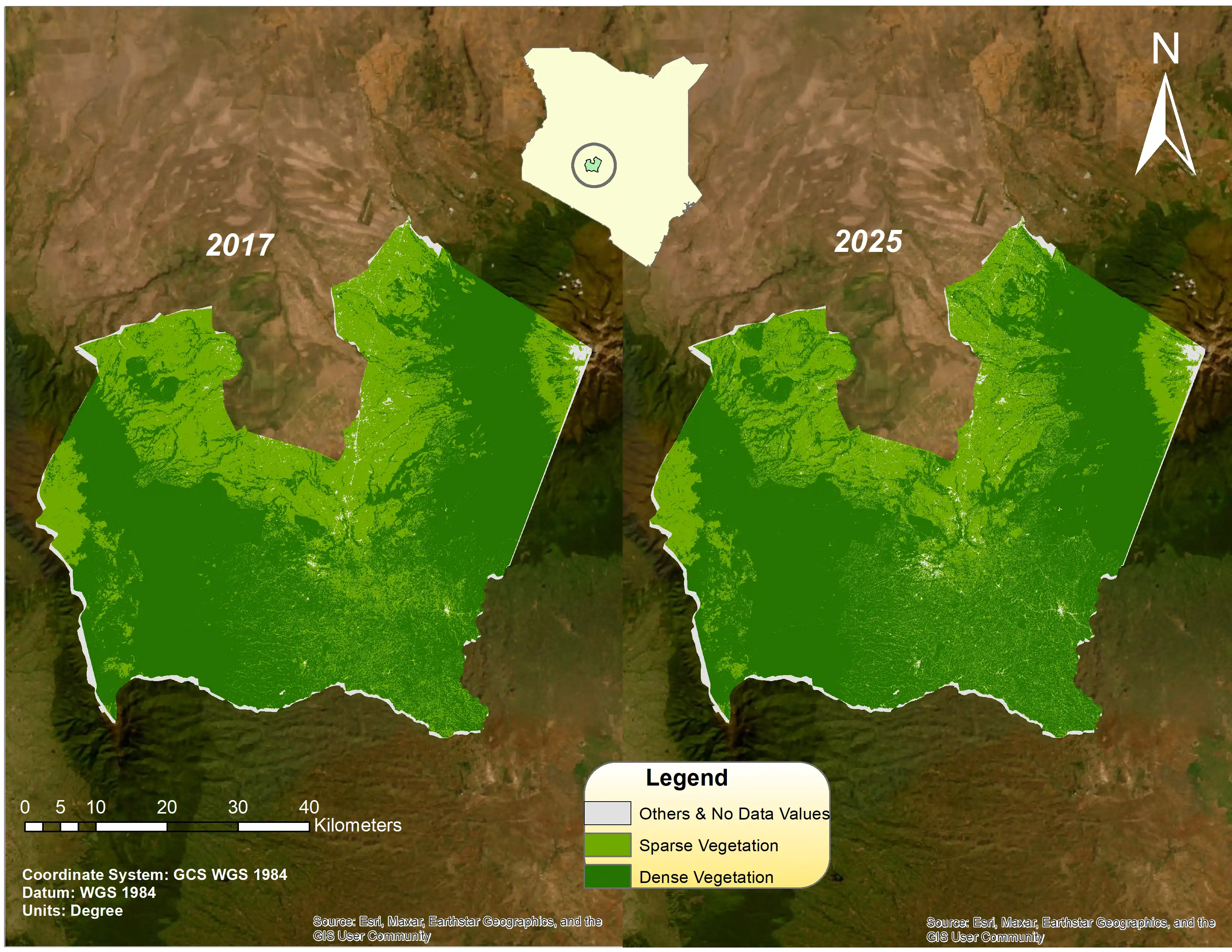 Forest Cover 2017 and 2025